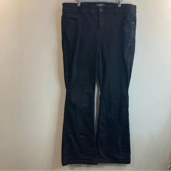 TORRID Sz 20T Bombshell Flare Stretchy 5 Pockets Zipper Black High Rise Jeans - Picture 2 of 11